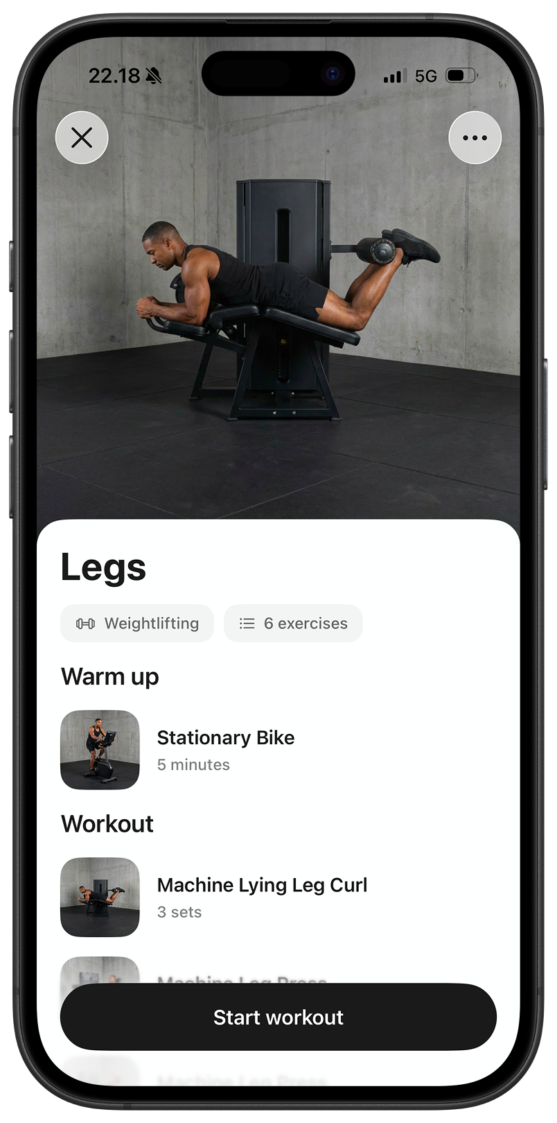 Pallas workout screen